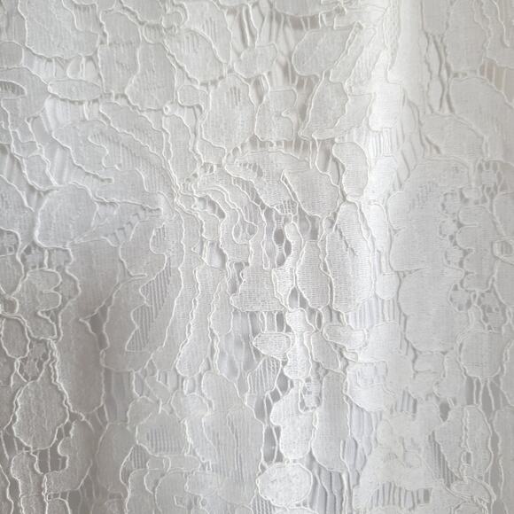 NWT Lulus Devotion White Lace Scalloped Layered Short Sleeve Formal Dress - Picture 7 of 16